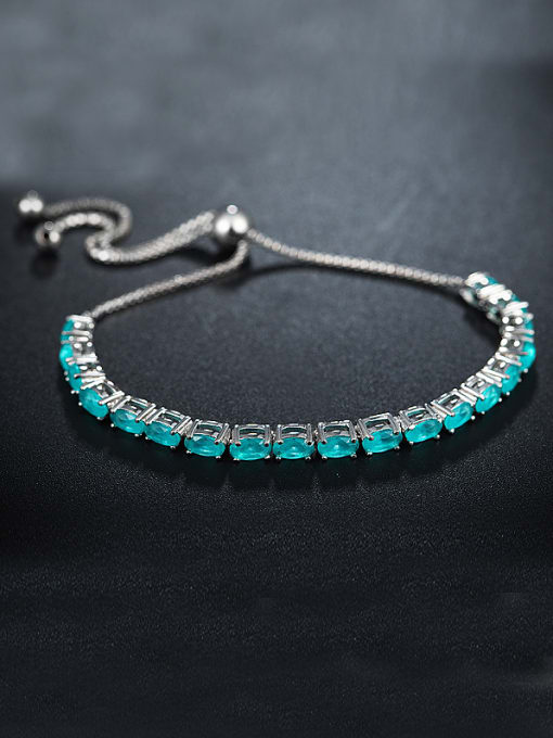 Blue Blue Oval Zircon Bracelet