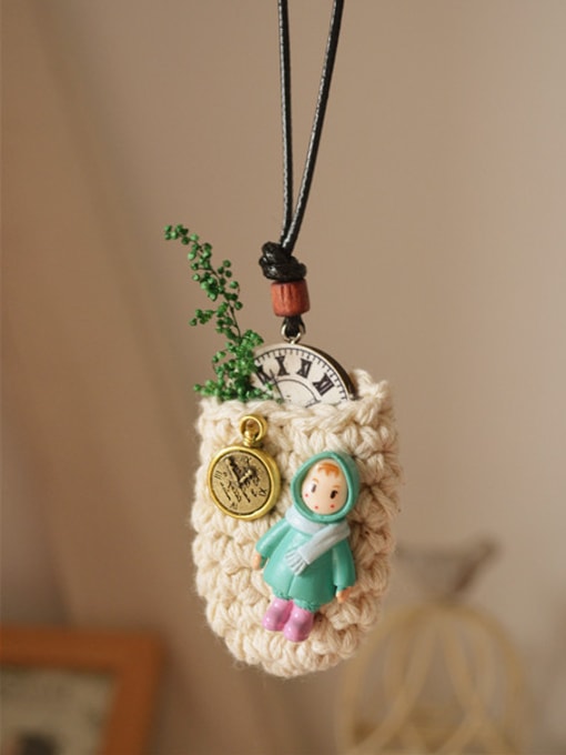 Dandelion Cute Polyester Bag Shaped Necklace 1