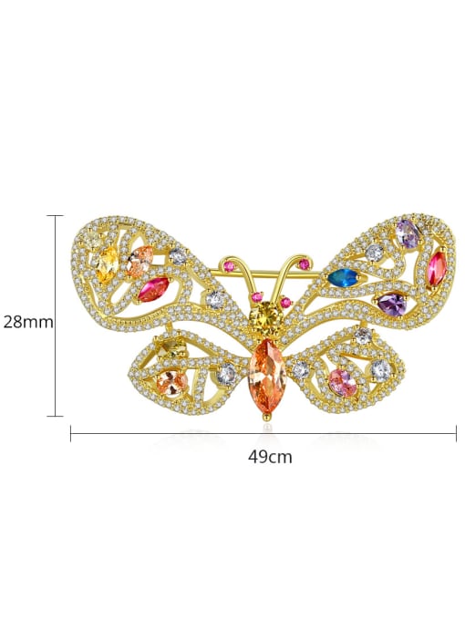 BLING SU Copper With Cubic Zirconia  Luxury Butterfly Brooches 3