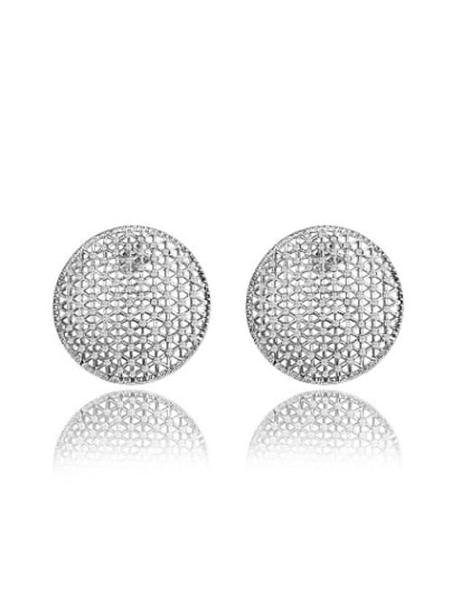 SANTIAGO Delicate 18K Platinum Plated Round Shaped Zircon Drop Earrings 0