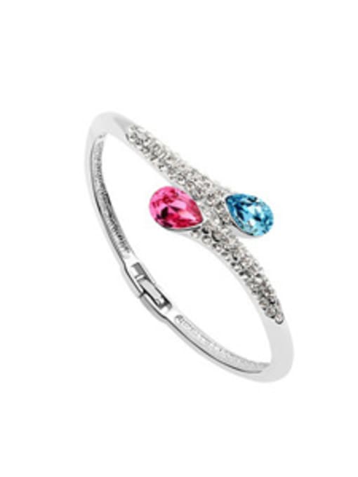 double color Fashion austrian Crystals Alloy Bangle