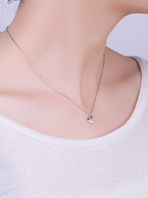 One Silver S925 Silver Swan Necklace 1