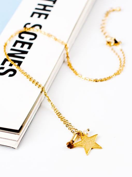 golden 16K Gold Plated Star Shaped Necklace