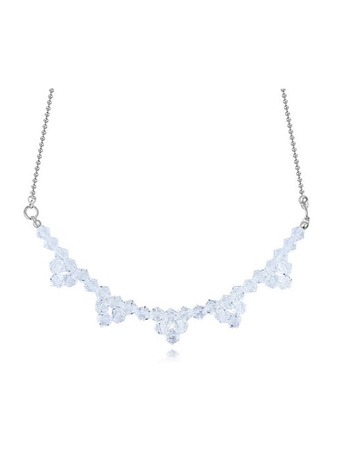 White Fashion Clear austrian Crystals Pendant Alloy Necklace