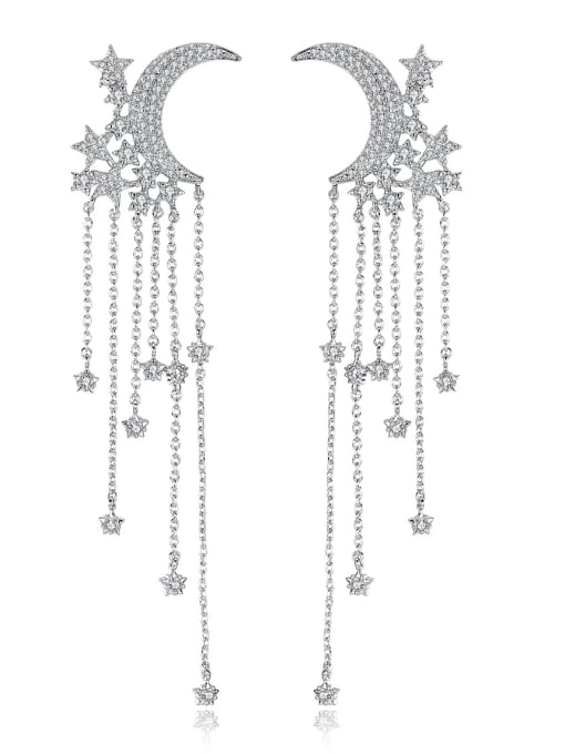 BLING SU Copper With Cubic Zirconia Romantic Charm Chandelier Earrings