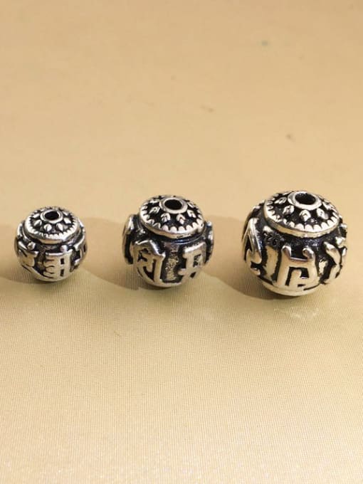 FAN 925 Sterling Silver With Antique Silver Plated Classic Round Anniversary Beads 1