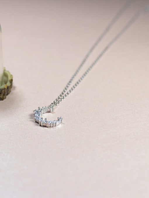 Peng Yuan Simple Little Moon Silver Necklace 2