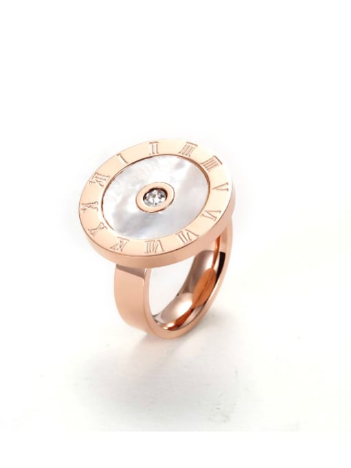 Rose Gold, 7.0 Personality Stainless Steel Signet Rings