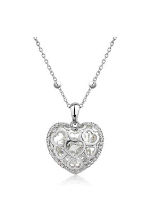 white 2018 2018 Heart-shaped austrian Crystal Necklace