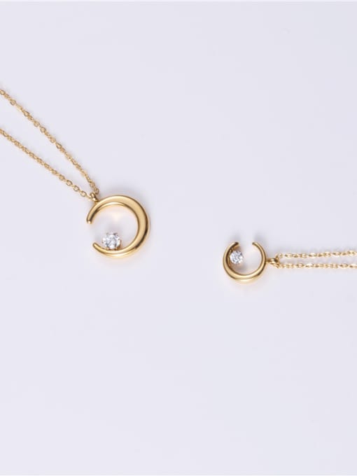 GROSE Titanium With Gold Plated Simplistic Round Necklaces 1