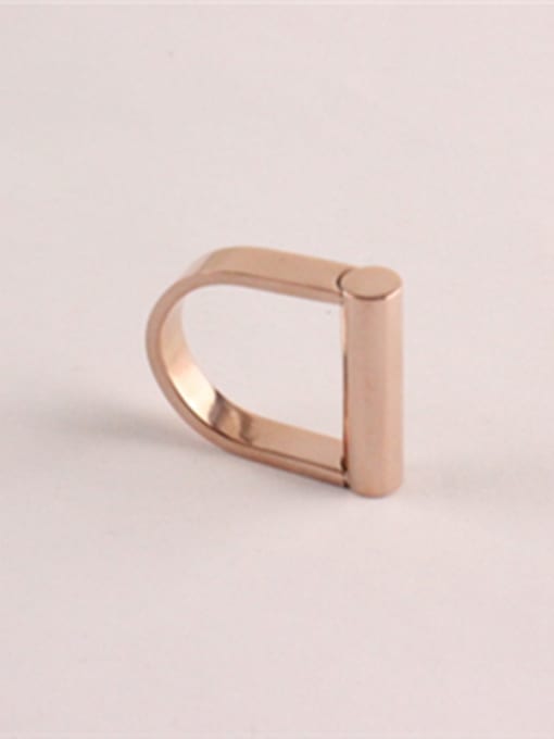 GROSE D Shape Fashion Titanium Ring 0