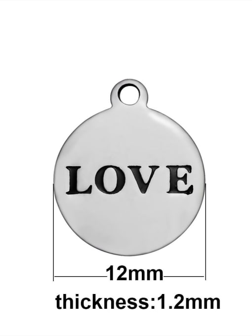 FTime Stainless Steel With  round with love words Charms 2