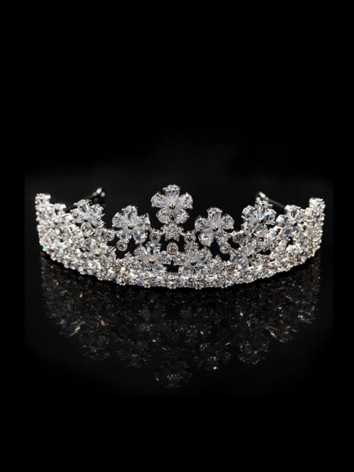 Cong Love Noble Micro Pave Zircons Crown-shape Wedding Hair Accessories 0