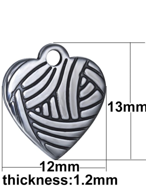 FTime Stainless Steel With Antique Silver Plated Vintage Woven peach Heart Charms 1