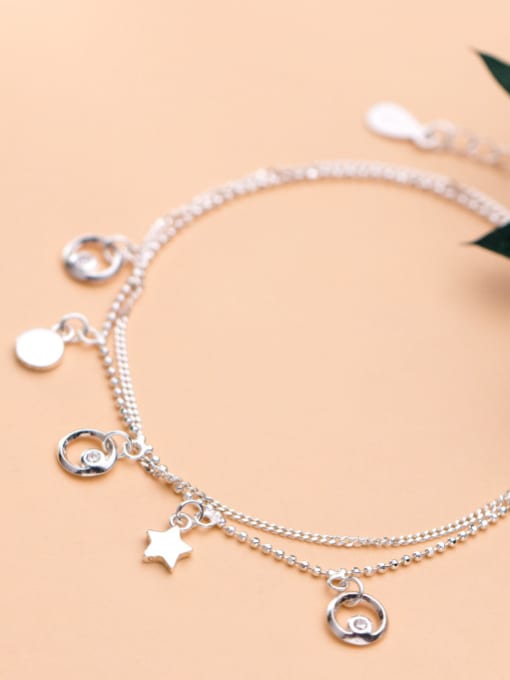 Rosh 925 Sterling Silver With Platinum Plated Simplistic Star Bracelets 1