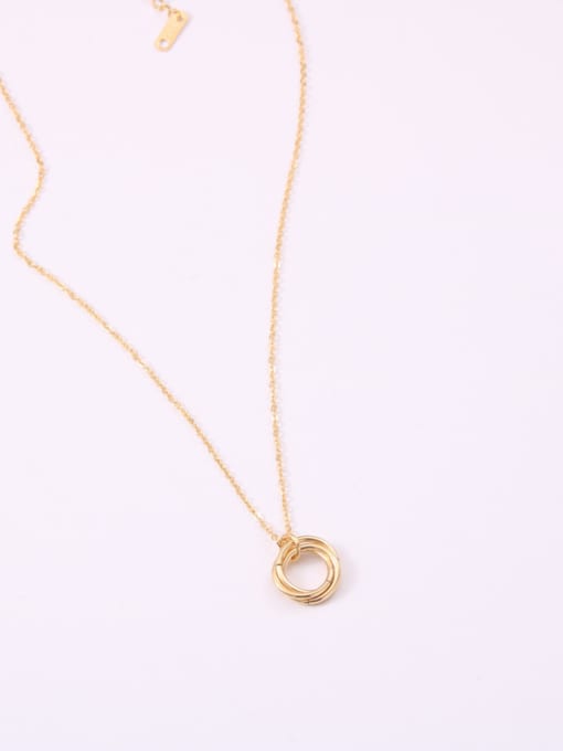 GROSE Titanium With Gold Plated Simplistic Hollow Geometric Necklaces 1