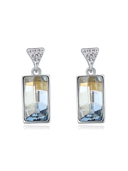 QIANZI Simple Rectangular austrian Crystal Alloy Stud Earrings 0