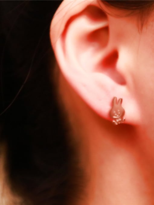 GROSE Lovely Rabbit Titanium Stud Earrings 1