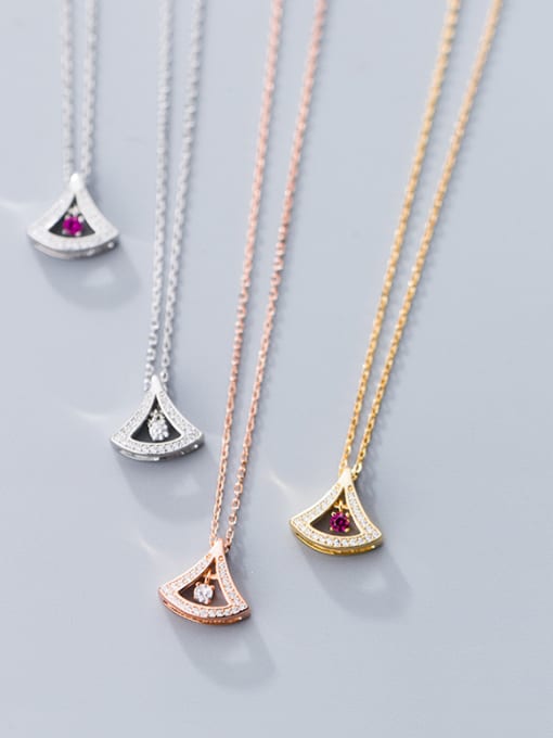 Rosh 925 Sterling Silver With 18k Gold Plated Delicate Geometric Necklaces 0