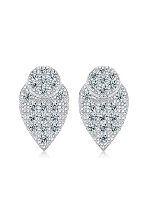 kwan Small Fresh Leaves Silver Stud Earrings