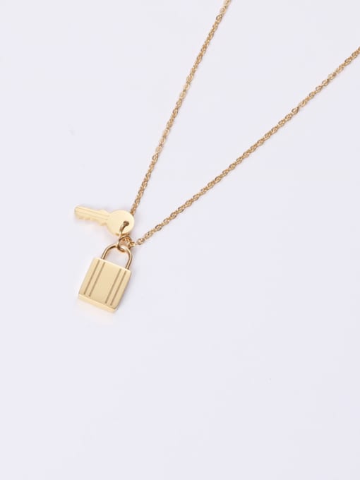 GROSE Titanium With Gold Plated Simplistic Locket Necklaces 0