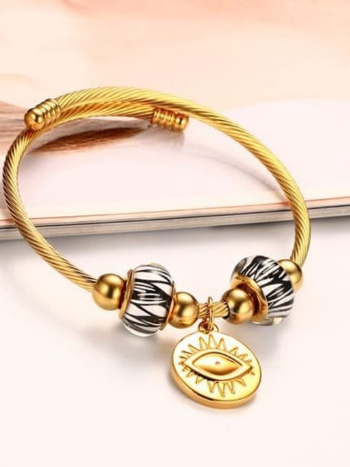 D Exquisite Gold Plated Cross Shaped Titanium Bracelet