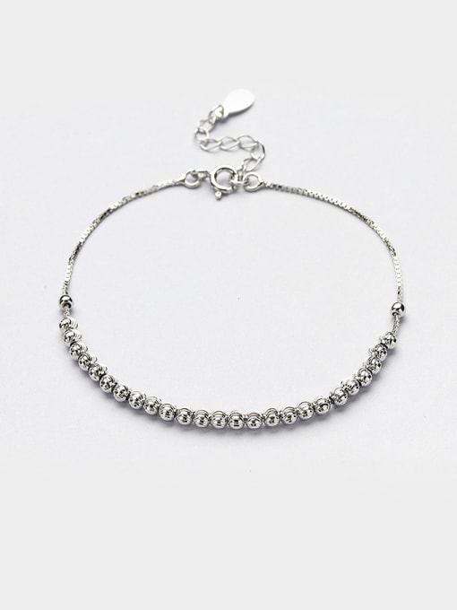 One Silver Women  925 Silver Bead Bracelet 2