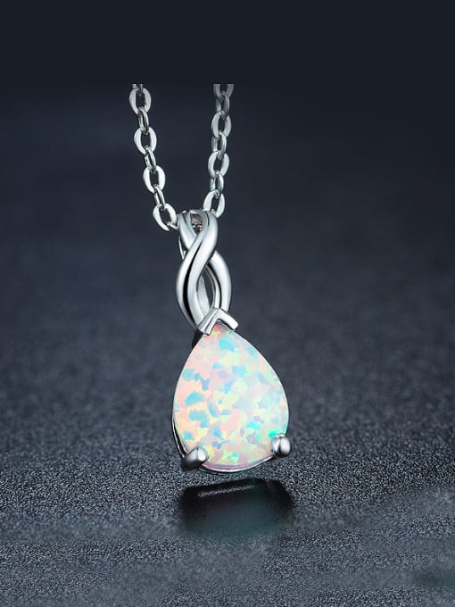 UNIENO Women Opal Stone Necklace 0