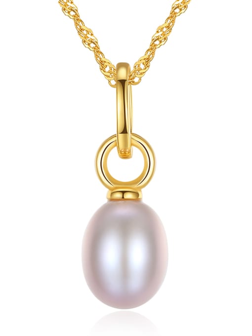 CCUI Pure silver 18K-gold freshwater pearl necklace 0