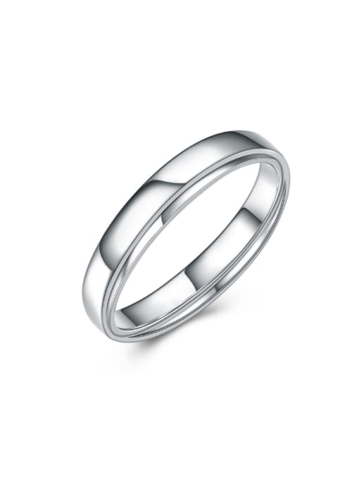 kwan Simple Smooth Unisex Fashion Silver Ring 0