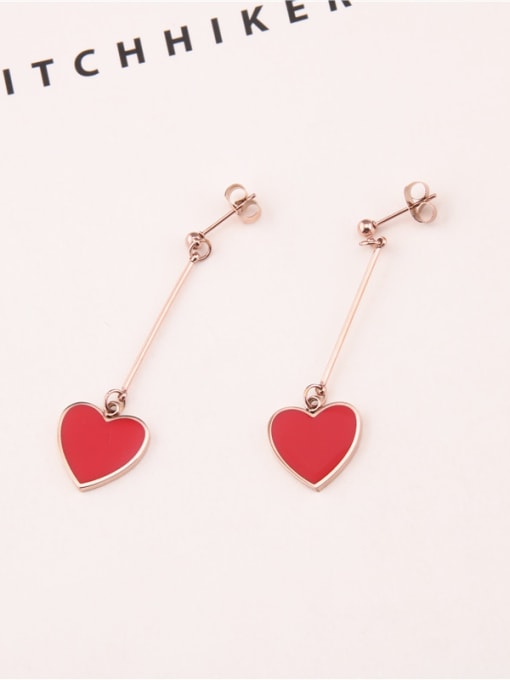 GROSE Heart-shape Sweet Drop Earrings 1