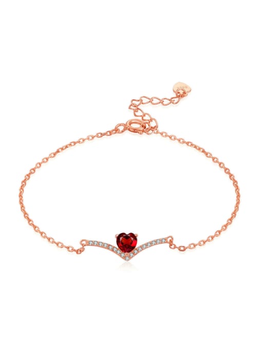 ZK Exquisite Heart-shape Rose Gold Plated Bracelet 0