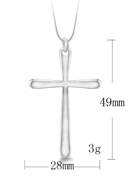 Ya Heng Simple Smooth Cross Pendant Copper Necklace 3