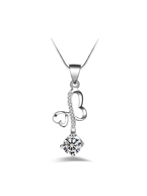 Ya Heng Fashion Heart shapes Cubic Zircon Copper Necklace 0