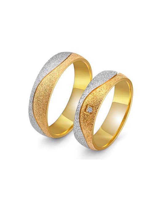RANSSI Gold Polished Lovers band rings