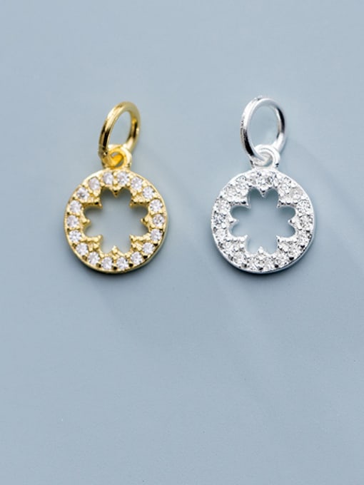FAN 925 Sterling Silver With Cubic Zirconia  Simplistic Round Charms
