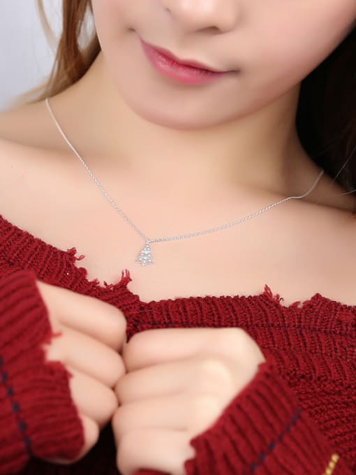 Peng Yuan Tiny Christmas Tree Silver Necklace 1