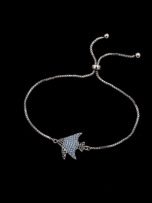 Silvery Fish Shaped Turquoises Bracelet