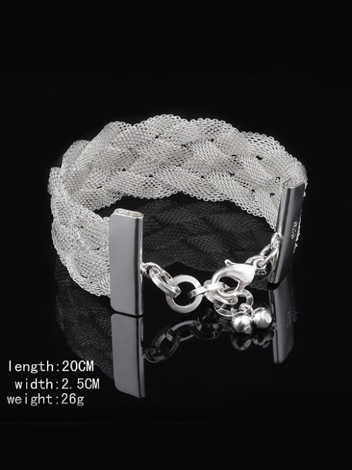 Ya Heng Exaggerated Woven Copper Silver Plated Bracelet 3