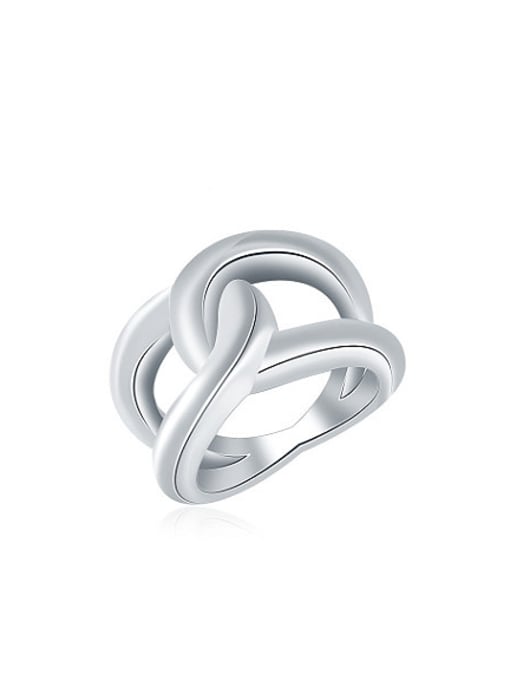 Ronaldo All-match Cross Design White Gold Plated Ring 0