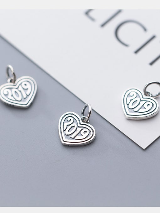 FAN 925 Sterling Silver With Antique Silver Plated Vintage Heart Pendants 2