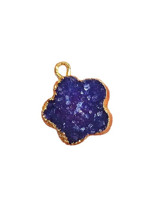 Tess Simple Flowery Natural Amethyst Crystal Pendant 0