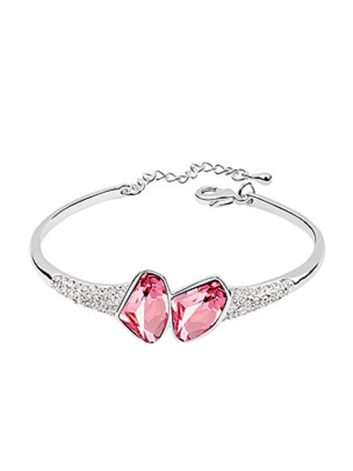 pink Simple Irregular austrian Crystals Alloy Bracelet