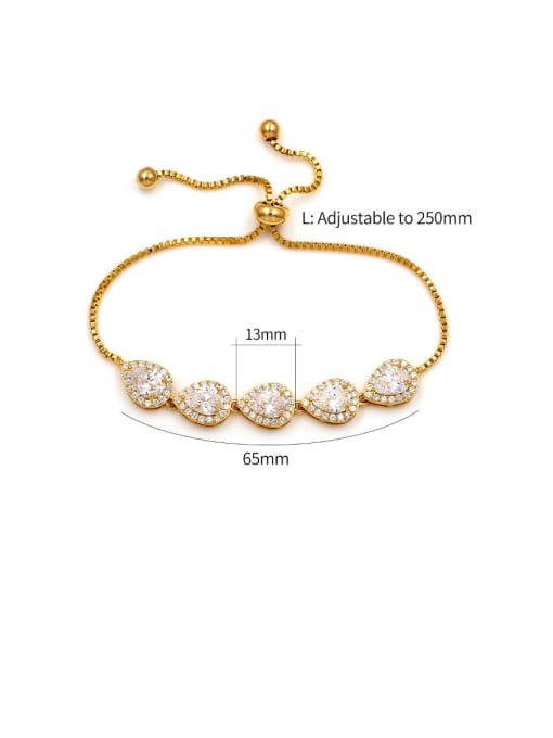 gold Copper With Gold Plated Simplistic Water Drop adjustable Bracelets