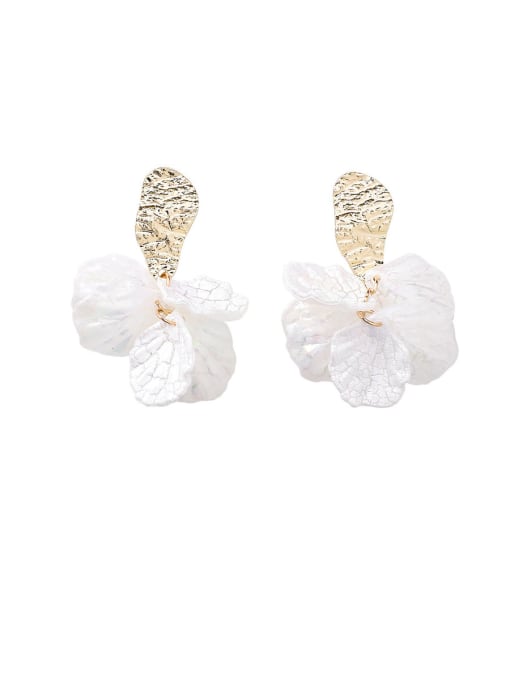 Girlhood Alloy With Imitation Gold Plated Simplistic Colorful sequins Leaf Drop Earrings 0