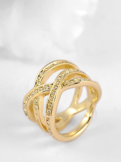 Ronaldo Exquisite Cross Design 18K Gold Plated Ring 1