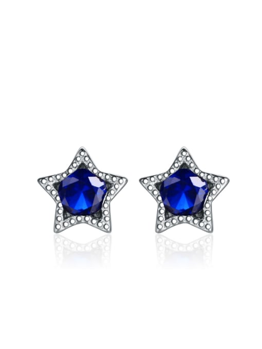 kwan Color Star Zircon Simple Stud Earrings