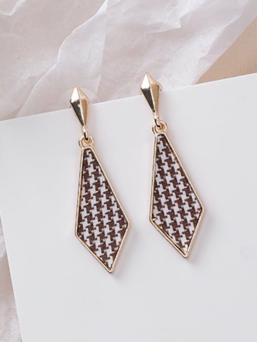 D diamond section Alloy With Rose Gold Plated Personality Geometric Drop Earrings