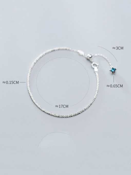 Rosh 925 Sterling Silver With Platinum Plated Simplistic Star Pendant Bracelets 2