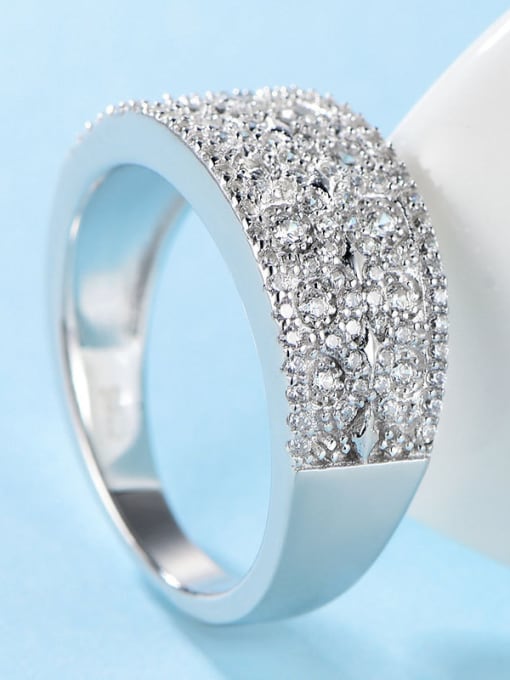 UNIENO White Gold Plated Zircon Ring 2